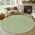 thumbnail image 1 of Green 7ft Round Rug, Farmhouse Burlap Solid Green Color Modern Linen Texture Non-Skid Rubber Backing Large Area Rugs - Living Room Bedroom Home Office, Indoor Floor Mat Carpets Washable Rug, 1 of 9