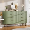 thumbnail image 1 of Green 8 Drawer Dresser for Bedroom, Fluted Dresser with Large Drawers and Sturdy Gold Legs Support, Dressers & Chests of Drawers for Bedroom, Living Room, Kids' Room, 1 of 8