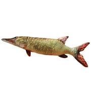 Green A Bass Fish Plush Toy Doll For Sleep Pillow Soft Simulation Stuffed Animal 24 Inch Size Aquarium Theme Decorative Companion Gift
