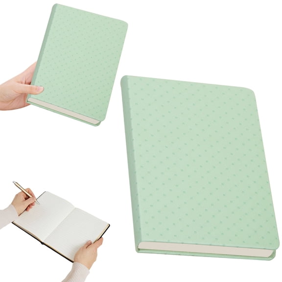 Green A5 Leather Journal Notebook 100 Sheets 200 Pages Blank Engraving Diary Portable Writing Notebook for Office School Travel Gift