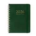 thumbnail image 1 of Green A5 Planner 2026 with Leather Cover, 18-Month Schedule Notebook from July 2025 to December 2026, 140 Page Coil Bound Journal for Planning and Note Taking, 1 of 7