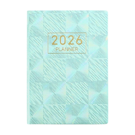 Green A7 Starlight Leather Planner Notebook English Schedule Portable Journal For Daily Use
