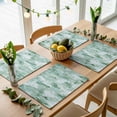 thumbnail image 1 of Green Abstract Art Placemats Set of 4,Wipeable Washable Table Mats for Dining Tables, Modern Oil Painted Place Mats for Kitchen Event Party Tabletop Decor, 1 of 9