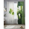 thumbnail image 1 of Green Abstract Art Sheer Curtains 108 Inches Long 2 Panels Watercolor Retro Light Filtering Semi Sheer Window Curtains Drapes for Bedroom Living Room 52"x108", 1 of 7