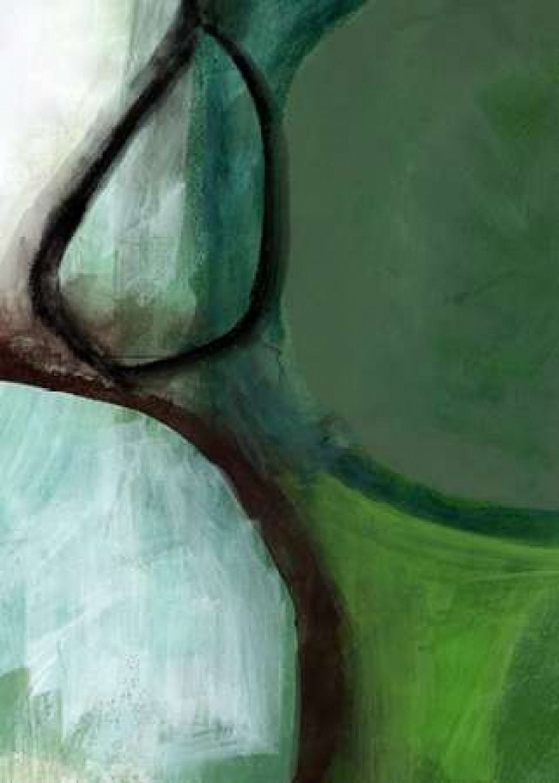 Green Abstract Canvas Art - Linda Woods (18 x 24)