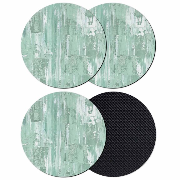 Green Abstract Coasters Set of 4, Absorbent Coasters for Drinks, Vintage Geometric Gradient Oil Painting Modern Coaster for Desk Coffee Table Protection, Home Decor House Warming Gifts 4"