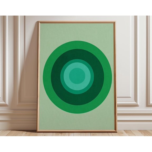 Green Abstract Color Block Wall Art Print, Unframed Paper Poster 24x36in