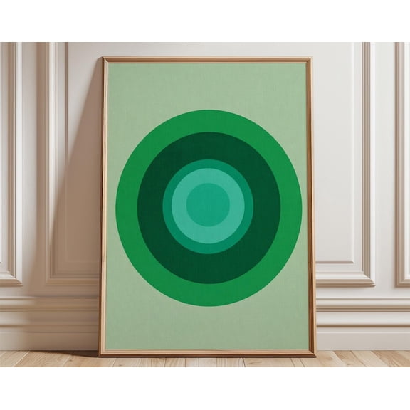 Green Abstract Color Block Wall Art Print, Unframed Paper Poster 8x10in