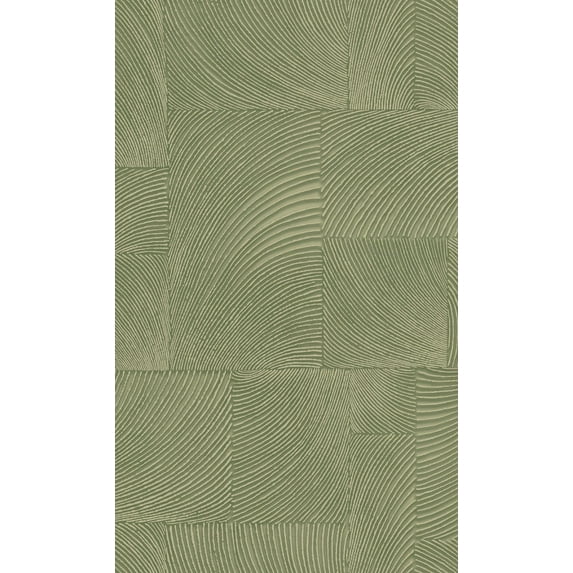 Green Abstract Geometric Waves Printed Non-Woven Non-Pasted Textured Wallpaper 57 Sq. Ft.