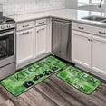 thumbnail image 1 of Green Abstract Kitchen Mats for Floor, Modern Kitchen Rugs Set of 2 Carpet Area Rug, Vintage Farmhouse Modern Green Kitchen Decor and Accessories Stuff, 17x30 and 17x47 Inch, 1 of 6