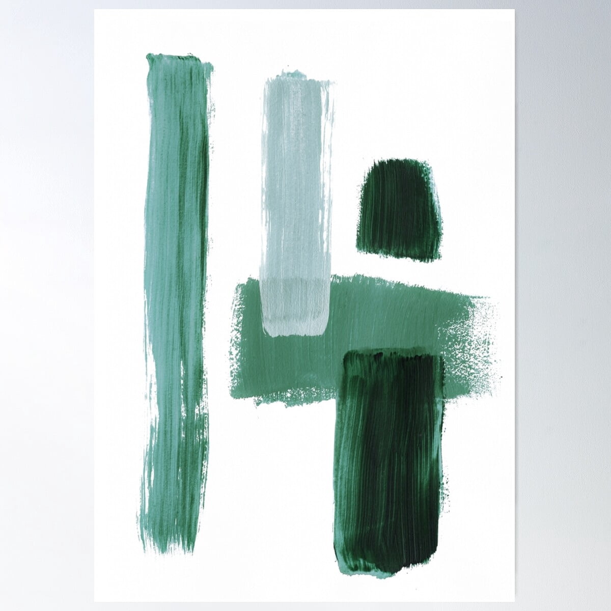 Green Abstract Poster Wall Art, Modern Wall Decor For Living Room ...