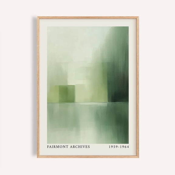 Green Abstract Print, Rothko Style Olive Sage Color Field Art