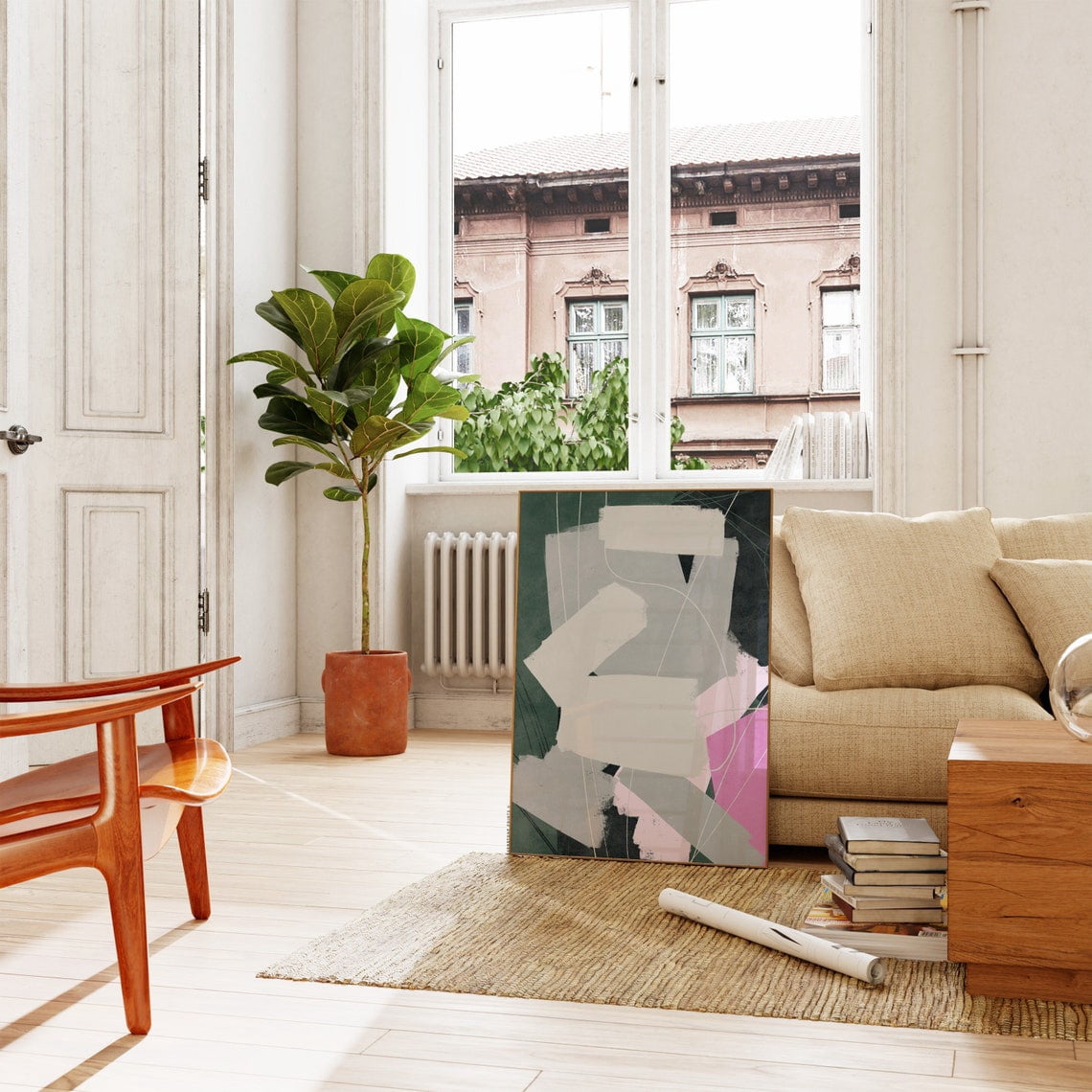Green Collage Design Green Abstract Wall Art Prints, Collage, Minimal Modern, Gallery Wall ...