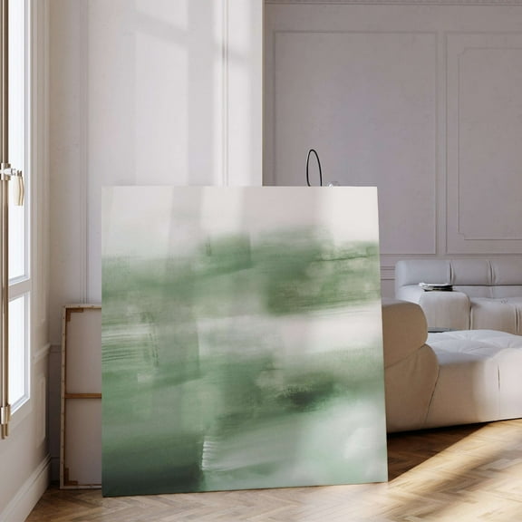 Green Abstract Wall Art, Square Print, Abstract Art, Minimalist, Large Wall Art, Living Room Decor, Framed Wall Art, Sage Green Decor Wall Art, Modern Wall Decor, 16x16 UNFRAMED