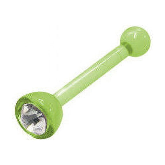 Green Acrylic Nose Bone with Clear Cz Gem