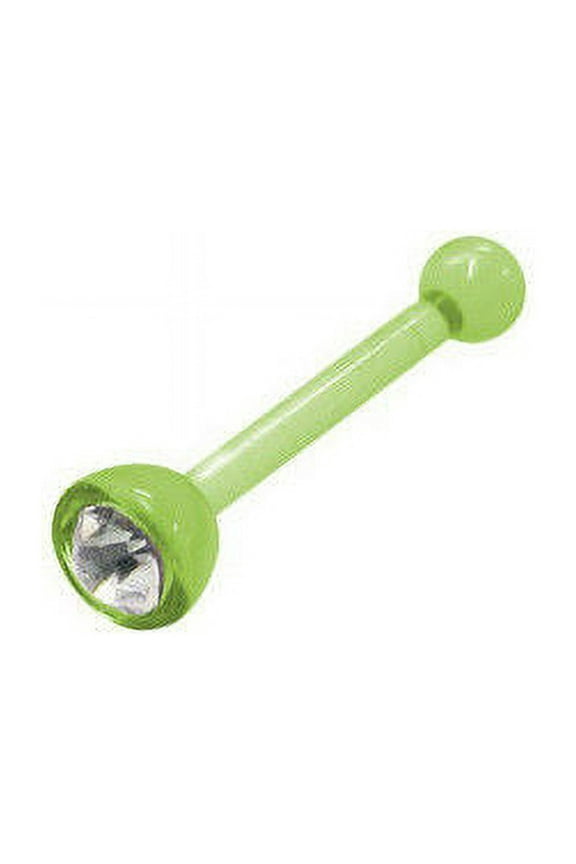 Green Acrylic Nose Bone with Clear Cz Gem