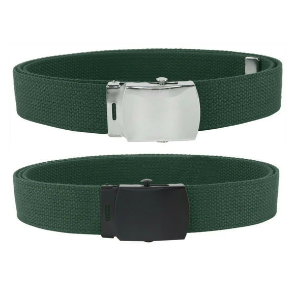 Green Adjustable Canvas Military Web Belt With Metal Buckle 32 to 72