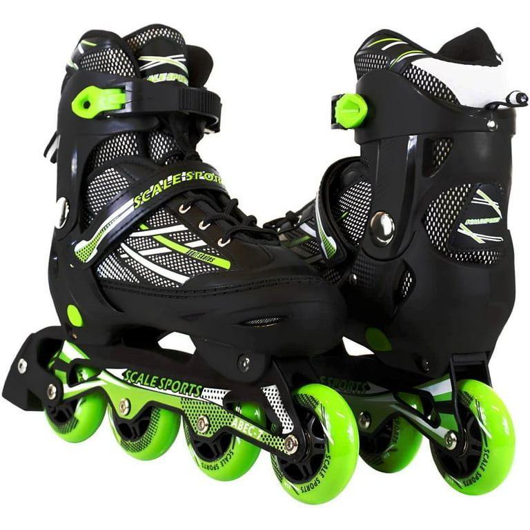 Green Adjustable Inline Skates 8-11 Sizes For Adult Men Women