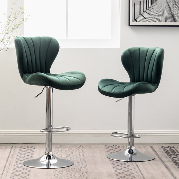 Vertical - Lined Wavy Barstools / For Coffee Shop Seating / Chrome Finish for a Trendy Look