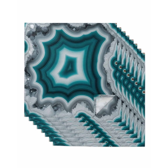 Green Agate Cloth Napkins Set of 8 Reusable Dinner Napkins, Ombre Modern Abstract Art Cocktail Napkin Washable Table Napkins for Wedding/Holiday Party/Baby Shower 20"x20"
