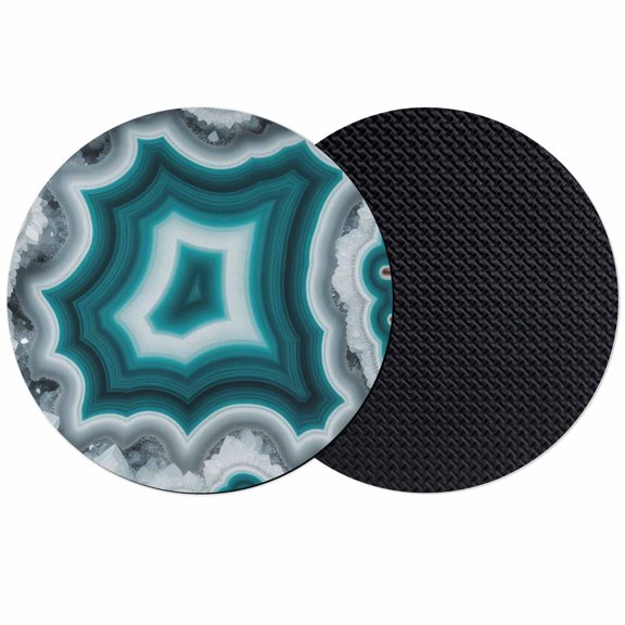 Green Agate Coasters Set of 2, Absorbent Coasters for Drinks, Ombre Modern Abstract Art Coaster for Desk Coffee Table Protection, Home Decor House Warming Gifts 4"
