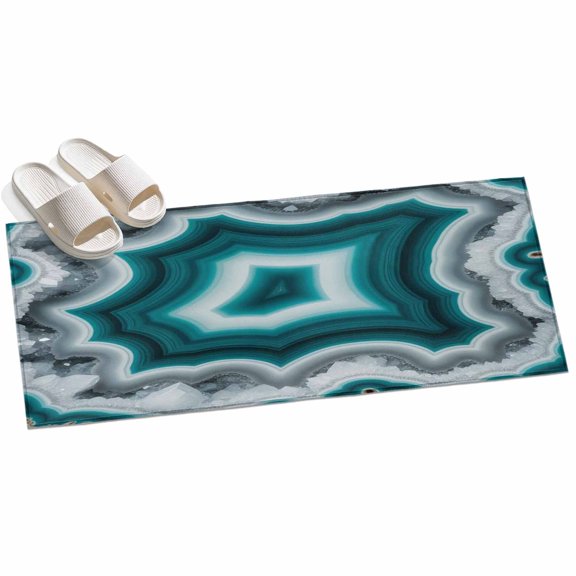 Green Agate Hallway Runner Rug 2x6 Washable Non Slip Kitchen Runner Rug for Bedside Bathroom Soft Low Pile Ombre Modern Abstract Art Indoor Floor Carpet Area Rugs for Living Room Bedroom Office