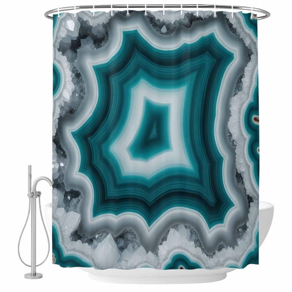 Green Agate Shower Curtain, Waterproof Shower Curtains for Bathroom, Ombre Modern Abstract Art Washable Fabric Bathtub Curtain Set Bath Decor with 12 Hooks Extra Long 72"x96"