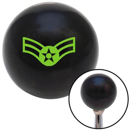 Green Airman First Class Black Shift Knob with M16 x 1.5 Insert Shifter Auto Manual