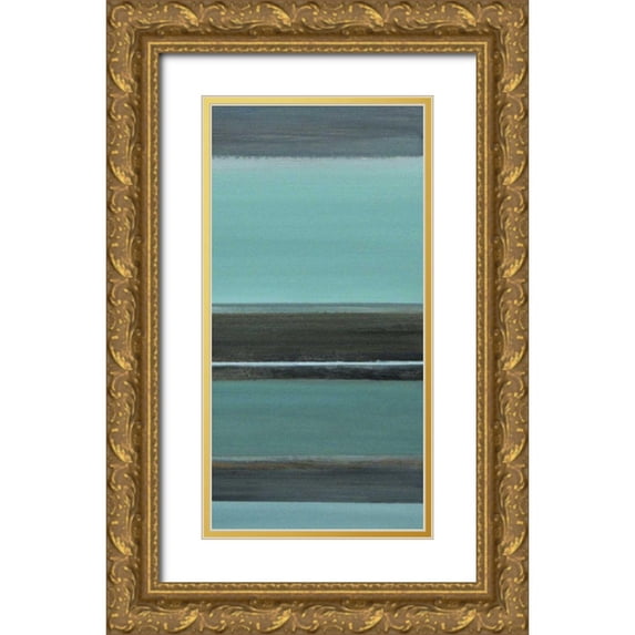 Green-Aldridge, W. 11x18 Gold Ornate Wood Framed with Double Matting Museum Art Print Titled - Falling Water II