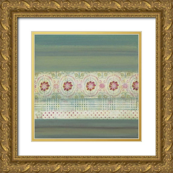 Green-Aldridge, W. 12x12 Gold Ornate Wood Framed with Double Matting Museum Art Print Titled - A Gift of Blooms II