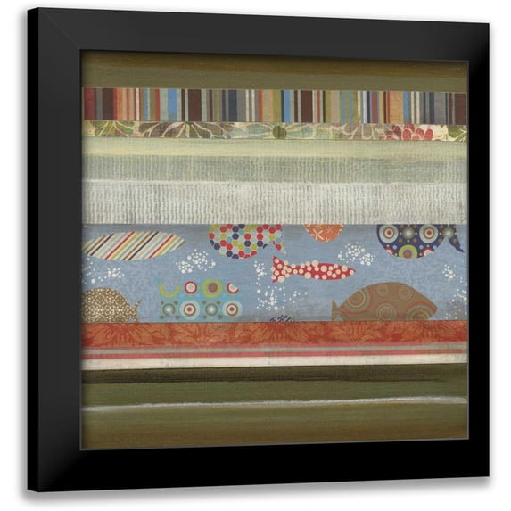 Green-Aldridge, W. 15x15 Black Modern Framed Museum Art Print Titled - Fantasy Fish III