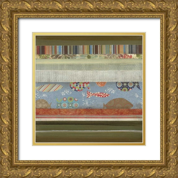 Green-Aldridge, W. 20x20 Gold Ornate Wood Framed with Double Matting Museum Art Print Titled - Fantasy Fish III