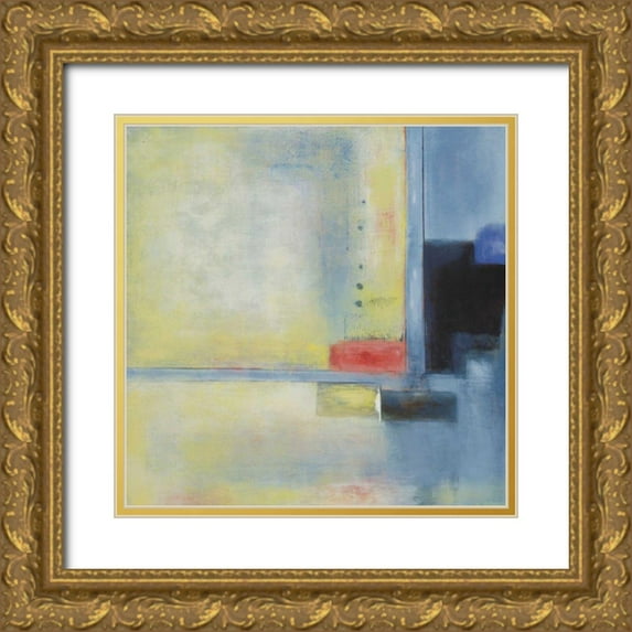 Green-Aldridge, W. 26x26 Gold Ornate Wood Framed with Double Matting Museum Art Print Titled - Touch of Blue I