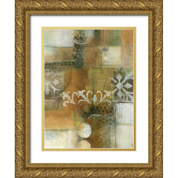 Green-Aldridge, Willie 12x14 Gold Ornate Wood Framed with Double Matting Museum Art Print Titled - Modern Note II