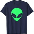 thumbnail image 1 of Green Alien Head 90's Style Funny Unisex T-Shirt for Men Women Kids,Navy Color,Size 2T, 1 of 5