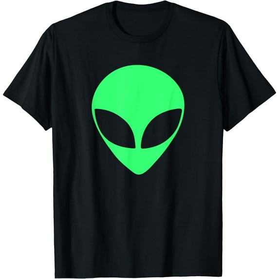Green Alien Head 90's Style Funny Unisex T-Shirt for Men Women Kids