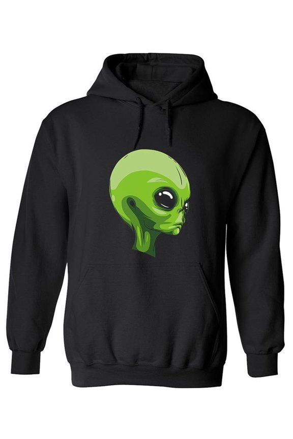 Green Alien Head Hoodie Men -Image by Shutterstock, Male Medium