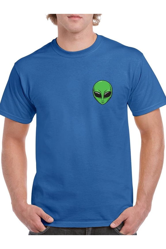 Green Alien Head Men T-Shirt T-Shirt Men -Image by Shutterstock, Male XX-Large