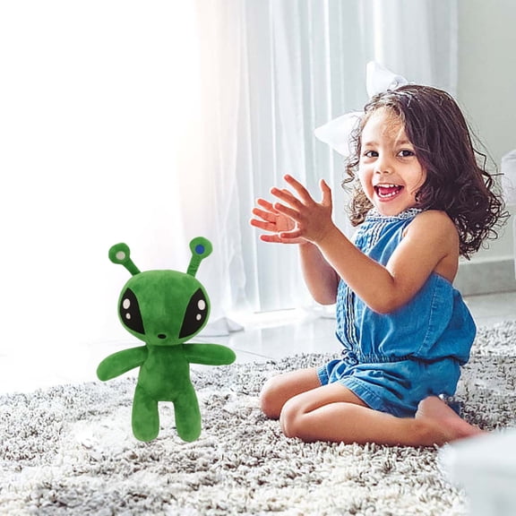 Green Alien Plush Toy Cute Distinctive Soft Stuffed Companion Decor For Home & Gifting(Green-34X22X6Cm)