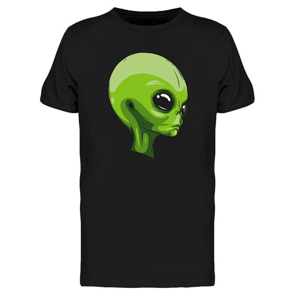 Green Alien Side View T-Shirt Men -Image by Shutterstock, Male Large