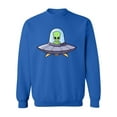 thumbnail image 1 of Green Alien With Ufo Design Sweatshirt Men -Image by Shutterstock, Male Medium, 1 of 4