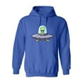 thumbnail image 1 of Green Alien With Ufo Hoodie Men -Image by Shutterstock, Male x-Large, 1 of 4