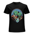 thumbnail image 1 of Green Aliens Eat Earth Cake T-Shirt Men's Funny Unique Tee, 1 of 5