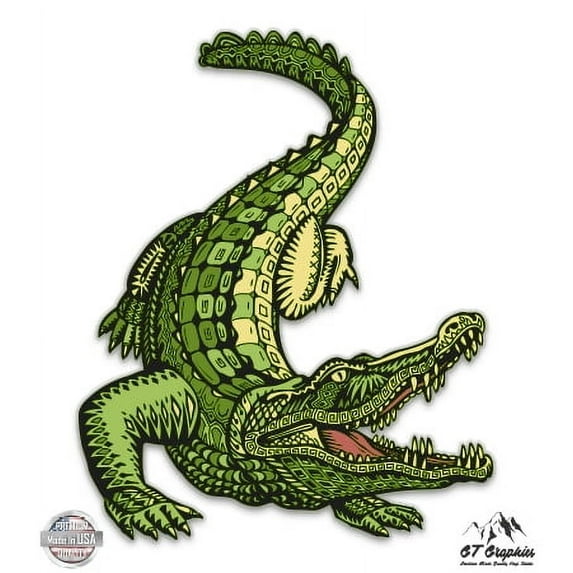 Green Alligator - 12" Vinyl Sticker Waterproof Decal