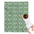 thumbnail image 1 of Green Alligators Icons Pattern Blanket,Comfortable Soft Flannel Throw Blanket,All Season,Warm Lightweight Blankets for Sofa Bed Couch Living Room Chair,30"x40", 1 of 4