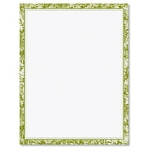 Green Alluring Border Sprint Easter Letter Paper, Set of 25 8.5" x 11",  Wedding & Bridal Shower Flyer Invitations