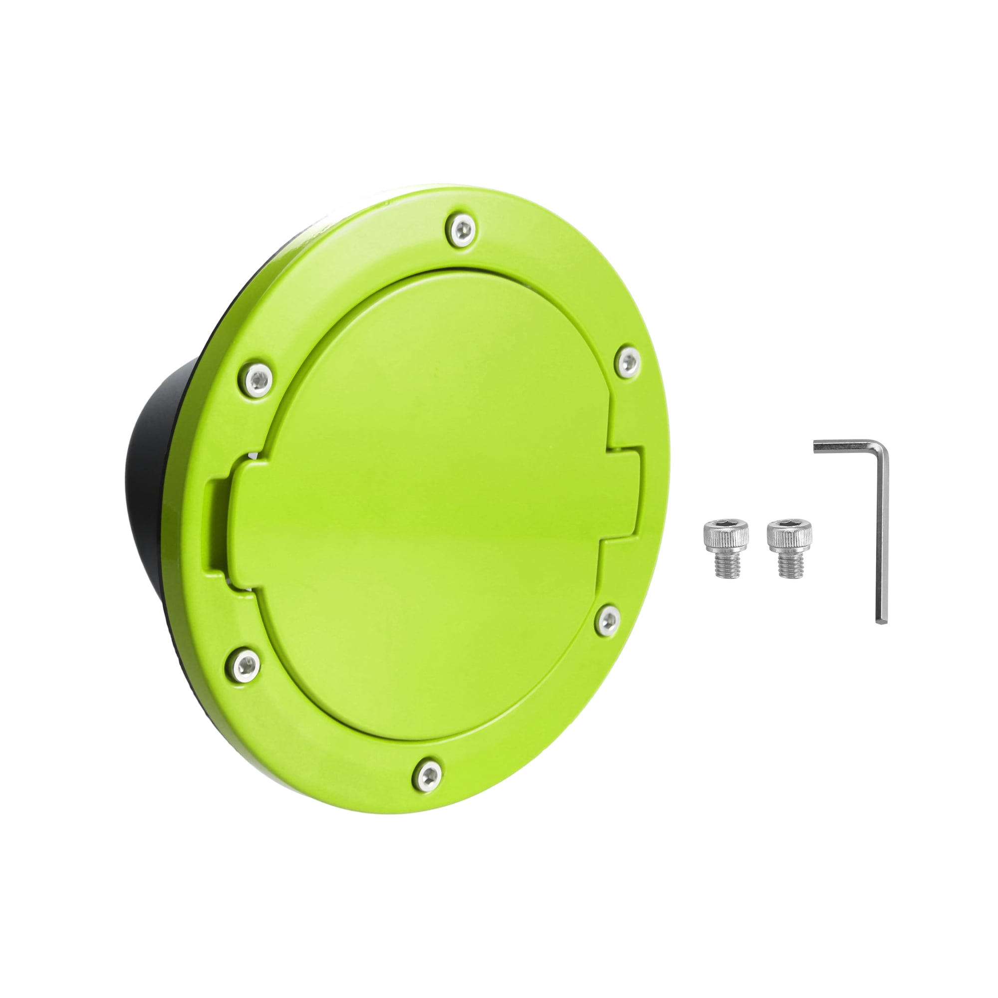 Unique Bargains Green Aluminum Alloy ABS Gas Fuel Tank Cap Cover for Jeep Wrangler 2007-2017 for Jeep Wrangler JK 2018 Locking Fuel Filler Cover Accessories