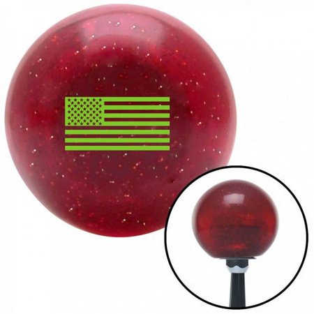 Green American Flag Red Metal Flake Shift Knob with M16 x 1.5 Insert Shifter Auto