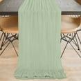 thumbnail image 1 of Green American Style Pleated Gauze Table Runner, Country Style Wedding Party Decoration, Elegant Ruffled Fabric Tablecloth for Festive Events and Home Dining Decor, Single Piece Tablecloth, 1 of 8
