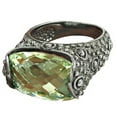 thumbnail image 1 of Green Amethyst Checker Ring, Arabic Design Ring, Statement Victorian Ring, Expensive Ring, Outstanding Ring, Gothic Ring, Stunning Ring, Silver Oxidized Ring (green-amethyst, Size 7), 1 of 3